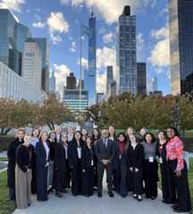 Students meet Tonderai Chikuhwa ’96 at the U.N. Photo courtesy of Wendy Weber.