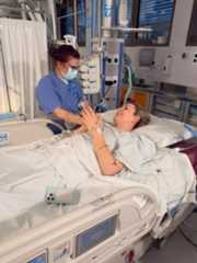 負傷し入院中のリンゼイ・ボン(ロイター)