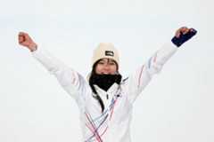 女子ハープパイプで涙の金メダルとなった韓国のチェ・ガオン(ロイター)