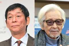 明石家さんま(左)と巨匠・山田洋次監督