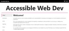 screenshot of Accessible Web Dev home page