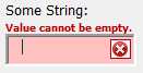 an invalid string property binding with the default dynamic adorner shown