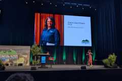 Sharon Jean-Philippe on stage at the International Society of Arboriculture conference
