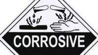 Corrosive substance warning sign