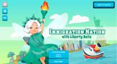 Game start screen for Immigration Nation by iCivics
