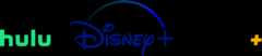 Hulu. Disney+, ESPN+ logos