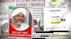 Composite image showing Hamza's face from a wanted poster and document clippings from Cyprus Confidential.