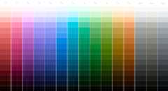 Screenshot of 15 palettes all generated dynamically by CSS.