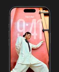 iPhone Lock Screen showing the time adapted to the Lock Screen photo