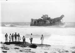 SMS Emden beached after the battle with HMAS Sydney on 9th November 1914