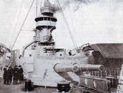 Main forward gun turret on SMS Scharnhorst mounting two 8.2 inch guns