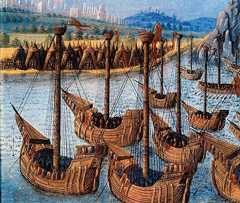 A French Fleet of the mid-14th Century: Battle of Sluys on 24th June 1340 in the Hundred Years War