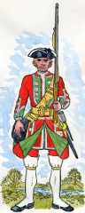 Howard's 19th Foot: Battle of Rocoux 30th September 1746 in the War of the Austrian Succession: picture by Mackenzies from Representation of Cloathing