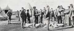 'Loyals' receiving rations: Siege of Kimberley, 14th October 1899 to 15th February 1900 during the Great Boer War