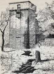 Chitral Fort; the Gun Tower and exploded mine: Siege and Relief of Chitral, 3rd March to 20th April 1895 on the North-West Frontier of India