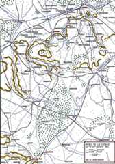 Map of the British ‘Mons to Le Cateau’ march: Battle of Le Cateau on 26th August 1914 in the First World War: Map by John Fawkes