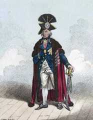 Gilray cartoon showing Nelson wearing the aigrette awarded to him by the Sultan of Turkey: Battle of the Nile on 1st August 1798 in the Napoleonic Wars