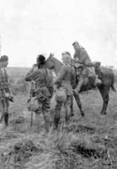 Officers of 1st Cameronians before the battle of Le Cateau on 26th August 1914 in the First World War