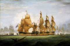 Battle of Cape St Vincent on 14th February 1797 in the Napoleonic Wars