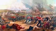 British attack the Sikh Camp at the Battle of Ferozeshah on 22nd December 1845 during the First Sikh War: picture by Maddeley