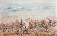 Charge of the Heavy Brigade at the Battle of Balaclava on 25th October 1854 in the Crimean War: picture by Orlando Norie