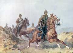 10th Hussars at the Battle of Ali Masjid on 21st November 1878 in the Second Afghan War: picture by Orlando Norie