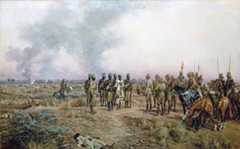 Emir Mahmud brought prisoner to General Kitchener, after the Battle of Atbara on 8th April 1898 in the Sudanese War