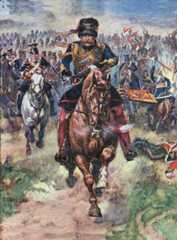 Lord Cardigan leading the Light Brigade at the Battle of Balaclava on 25th October 1854 in the Crimean War: picture by Harry Payne