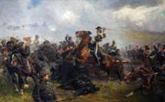 Captain Godfrey Morgan of 17th Lancers on 'Sir Briggs' in the Charge of the Light Brigade at the Battle of Balaclava on 25th October 1854 in the Crimean War