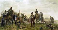 Survivors from the Charge of the Light Brigade at the Battle of Balaclava on 25th October 1854 in the Crimean War: picture by Lady Butler