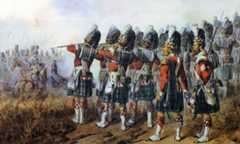 93rd Highlanders, the 'Thin Red Line', at the Battle of Balaclava on 25th October 1854 in the Crimean War