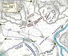 Map of the Battle of Lobositz on 1st October 1756 in the Seven Years War: map by John Fawkes