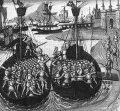 Battle of Sluys on 24th June 1340 in the Hundred Years War