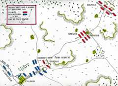 Map of the Second Battle of St Albans, fought on 17th February 1461 in the Wars of the Roses: map by John Fawkes