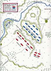 Map of the Battle of Towton fought on 29th March 1461 in the Wars of the Roses: map by John Fawkes