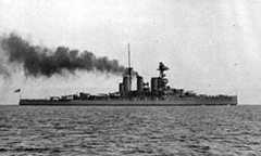 HMS Tiger one of Admiral Beatty’s battle cruisers at the Battle of Dogger Bank on 24th January 1915 in the First World War