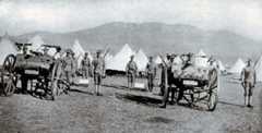 Cape Mounted Rifles with maxim machine guns at Penhoek. The railway telegraph clerk failed to send the order for the unit to join Gatacre’s force for the Battle of Stormberg on 9th December 1899 in the Boer War