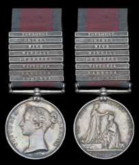 Military General Service Medal 1847 with clasp for the Battle of Toulouse on 10th April 1814 in the Peninsular War