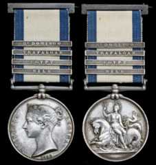 Naval General Service Medal 1848 with clasp for the Battle of the Nile on 1st August 1798 in the Napoleonic Wars