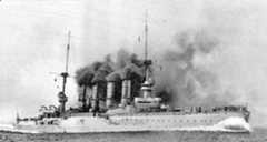 Admiral Graf von Spee’s flagship the protected cruiser SMS Scharnhorst at sea: Battle of Coronel on 1st November 1914 in the First World War