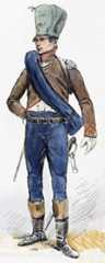 Officer of French 31st Light Regiment: Battle of Salamanca on 22nd July 1812 during the Peninsular War, also known as the Battle of Los Arapiles or Les Arapiles