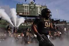 Minnesota v Northwestern Northwestern's Migo Jackson takes the field before a game against Minnesota on Nov. 22, 2025, at Wrigley Field. (Geoff Stellfox/Getty Images)