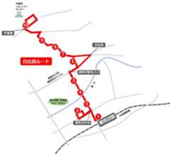 日比田ルートの路線図