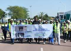 picture alliance/Xinhua News Agency/Tshekiso Tebalo March for the 8th UN Global Road Safety Week in Gaborone, Botswana, in May 2025.