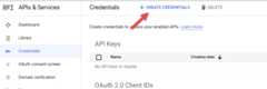 Screenshot of APIs and Services Cloud Console