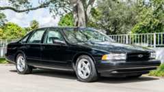 A black 1996 Chevy Impala SS shown in front three-quarter view