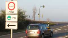 Verkehrsverbotsschild zur Umweltzone an der S43 Verkehrsverbotsschild zur Umweltzone an der S43