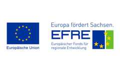Logo EFRE Europa fördert Sachsen Logo EFRE Europa fördert Sachsen mit Fahne der Europäischen Union