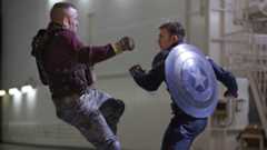 Batroc fights Captain America in the street