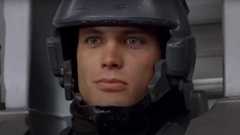 Johnny Rico, suited up for battle